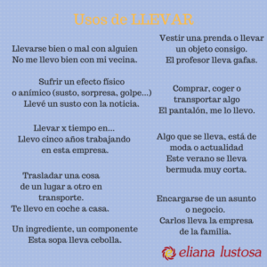 Usos de LLEVAR